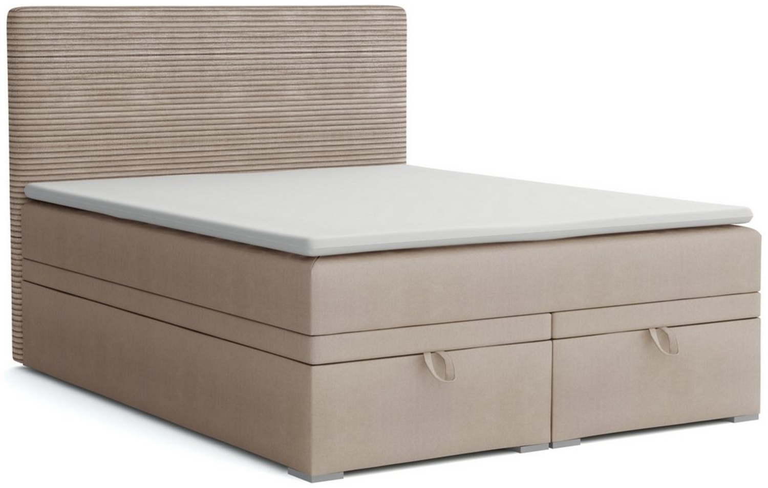 Deine Möbel 24 Boxspringbett DARO Boxbett Polsterbett Komplettbett Bett mit einer Matratze H4 (Taschenfederkernmatratzen 7 Zonen H4 Grau Hellgrau Schwarz Anthrazit Beige Samt Velour, 2-St, Taschen-federkernmatratze 7 Zonen H4 PREMIUM Bett), inkl Topper... Bild 1