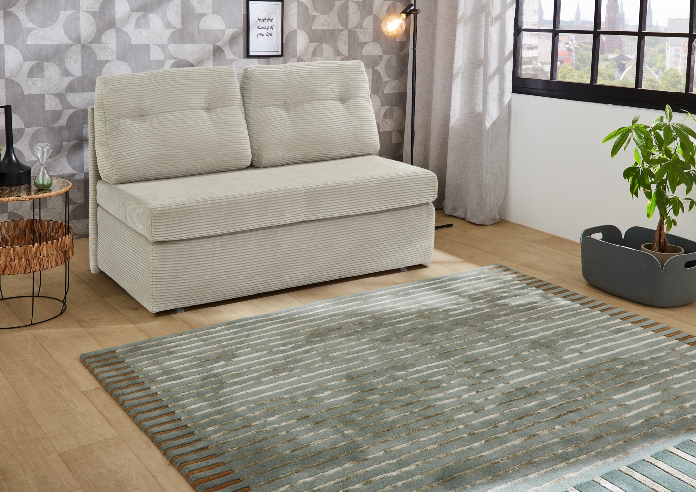 Job 'Torben' Funktionssofa, Cord light greige Bild 1