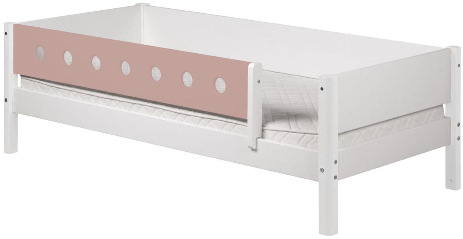 Flexa White Einzelbett 90x190 Light Rose Pfosten weiß Bild 1