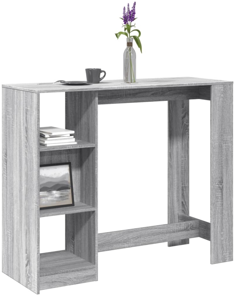 vidaXL Bartisch mit Regal Grau Sonoma 124x46x103,5 cm Holzwerkstoff 854396 Bild 1