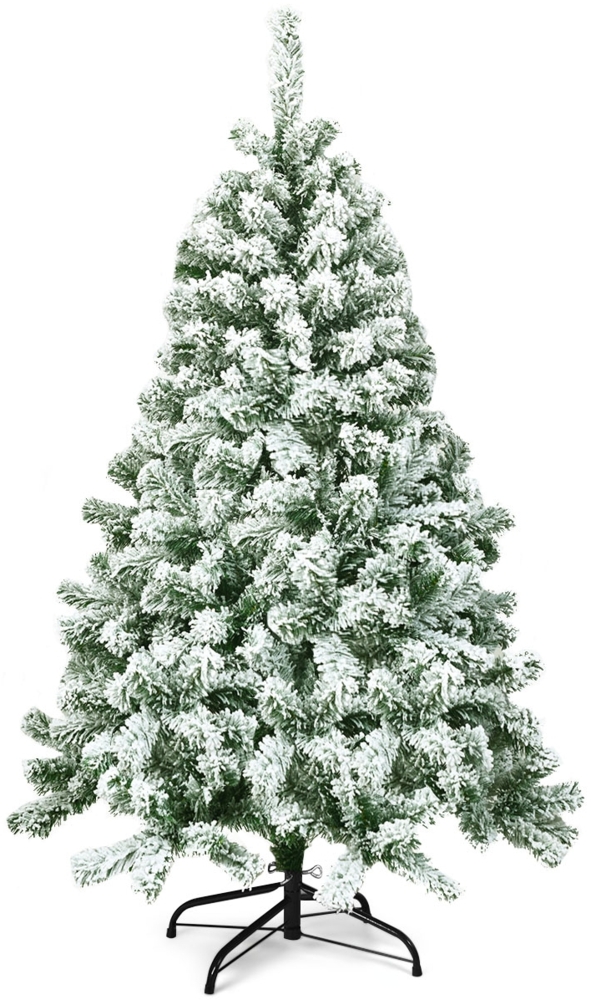 Künstlicher schneebedeckter Weihnachtsbaum mit Metallständer und PVC Nadeln 135 cm Bild 1