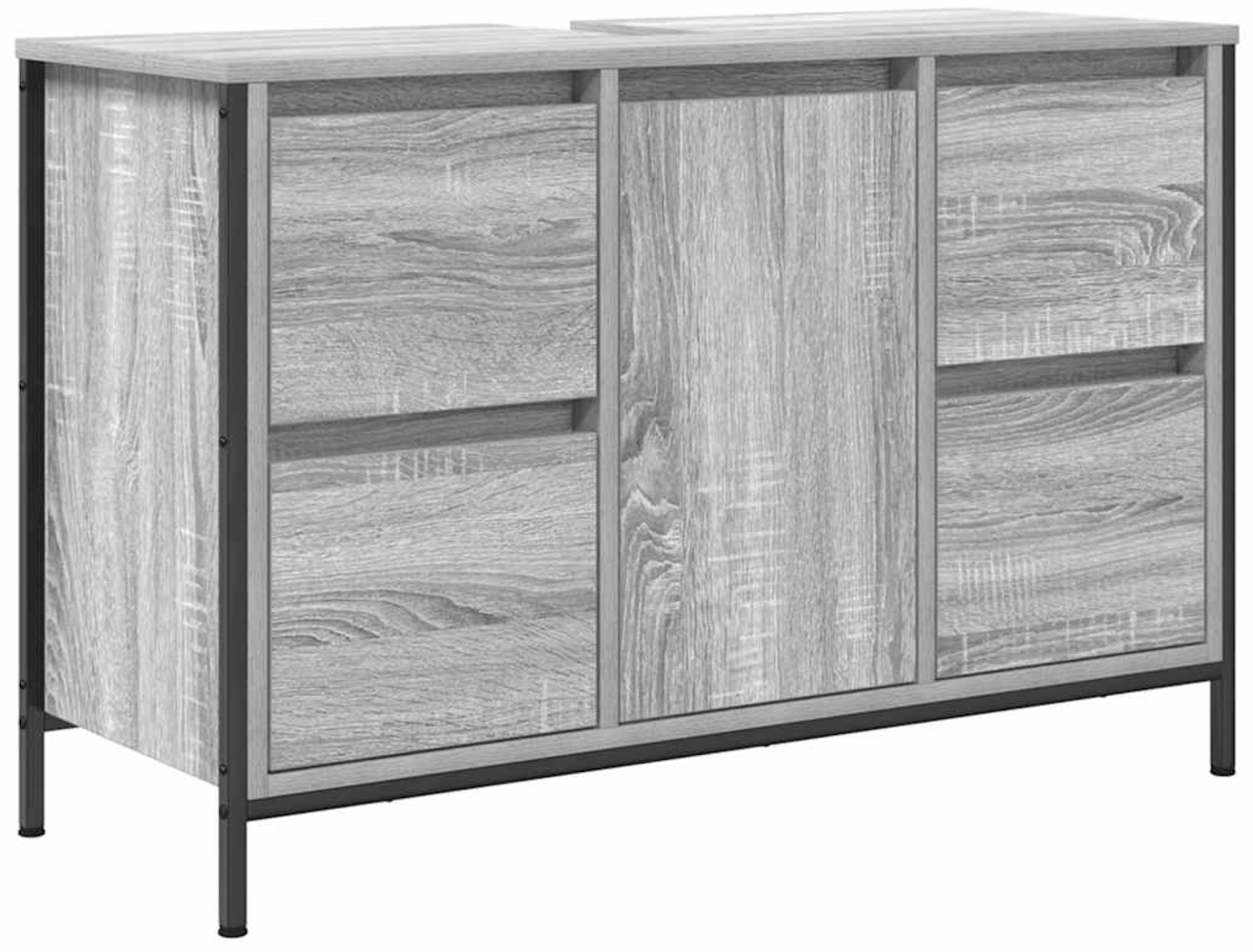 vidaXL Waschbeckenunterschrank mit Schubladen Grau Sonoma 90x34,5x60cm 861890 Bild 1