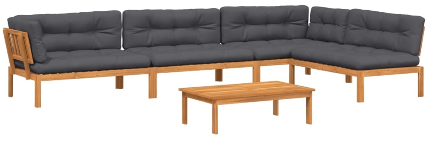 vidaXL 5-tlg. Garten-Sofagarnitur aus Paletten mit Kissen Akazienholz 3209511 Bild 1