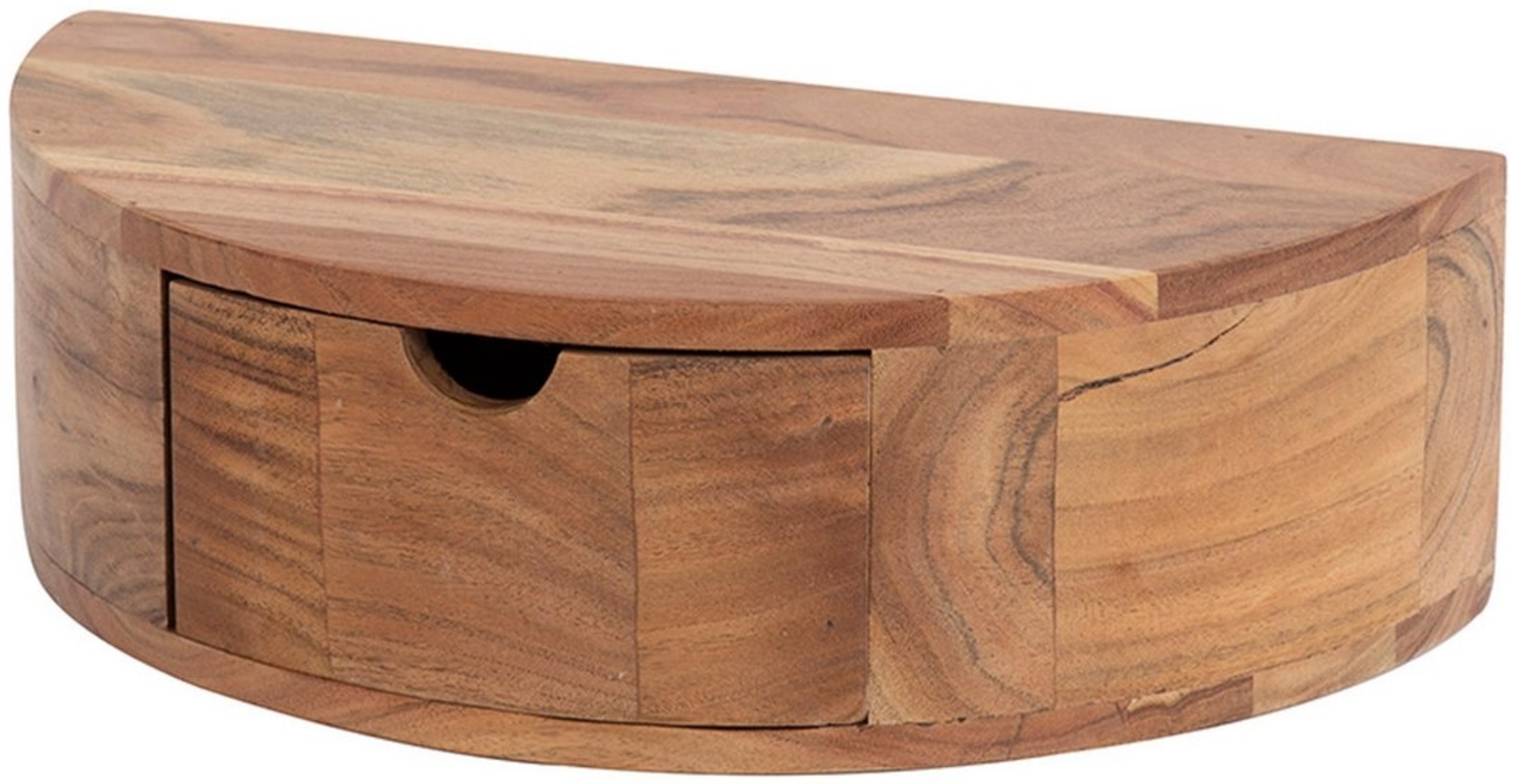 KAWOLA Nachttisch CAVE, hängend Akazie massiv natur 1 Schublade Bild 1