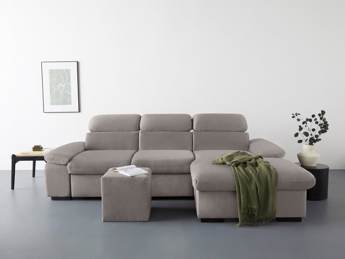 COTTA Ecksofa Lola L-Form, Set, mit Hocker & Kopfteilfunktion, wahlw. Bett- und Armteilfunktion Bild 1