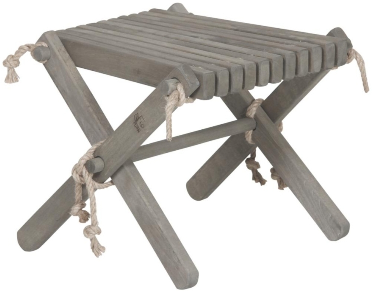 Gartenhocker Ribbon aus Buchenholz, Grau, 44x40x37 cm Bild 1