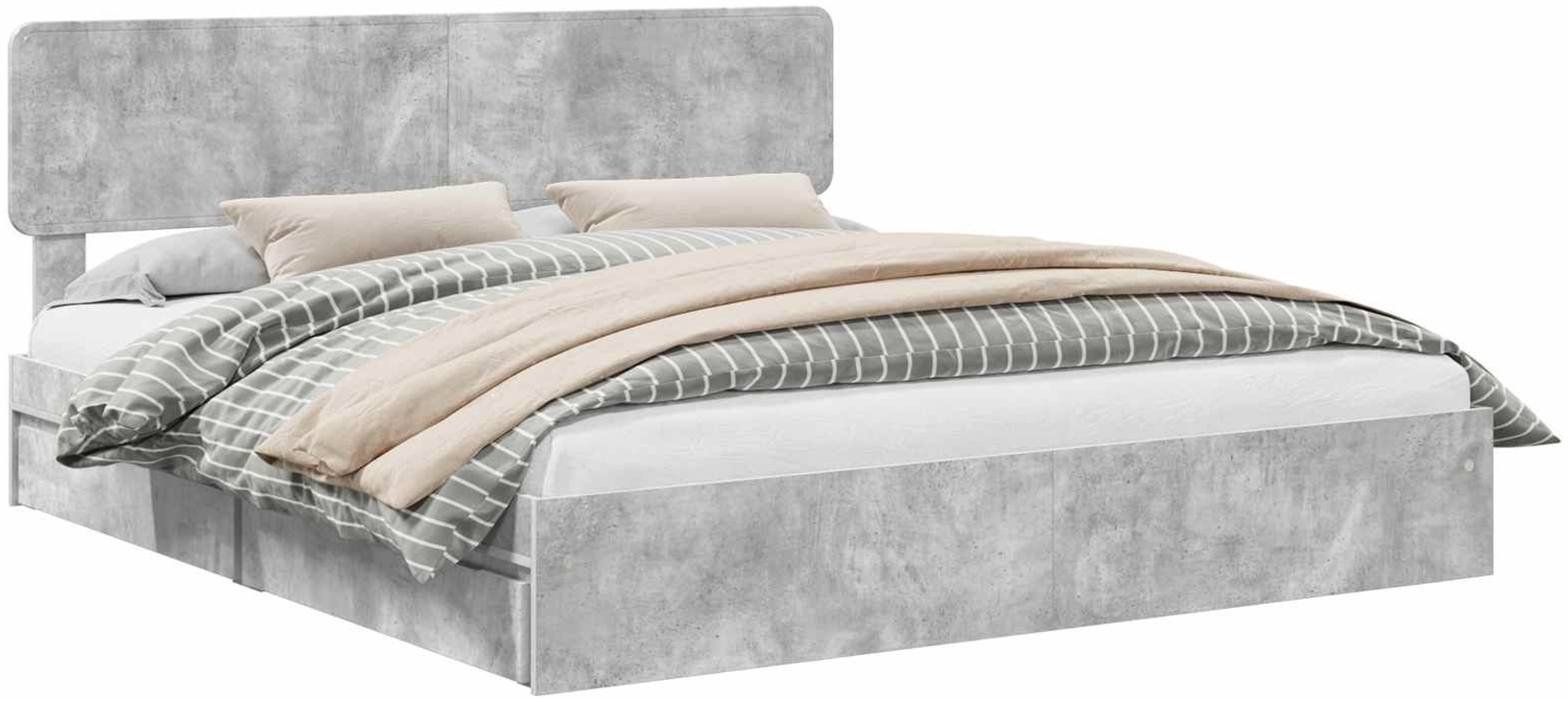 vidaXL Aufbewahrungsbett Beton Grau 180x200 cm Holzwerkstoff 3412251 Bild 1