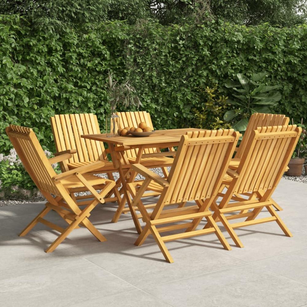 vidaXL Gartenstühle 6 Stk. Klappbar 61x67x90 cm Massivholz Teak 3155056 Bild 1