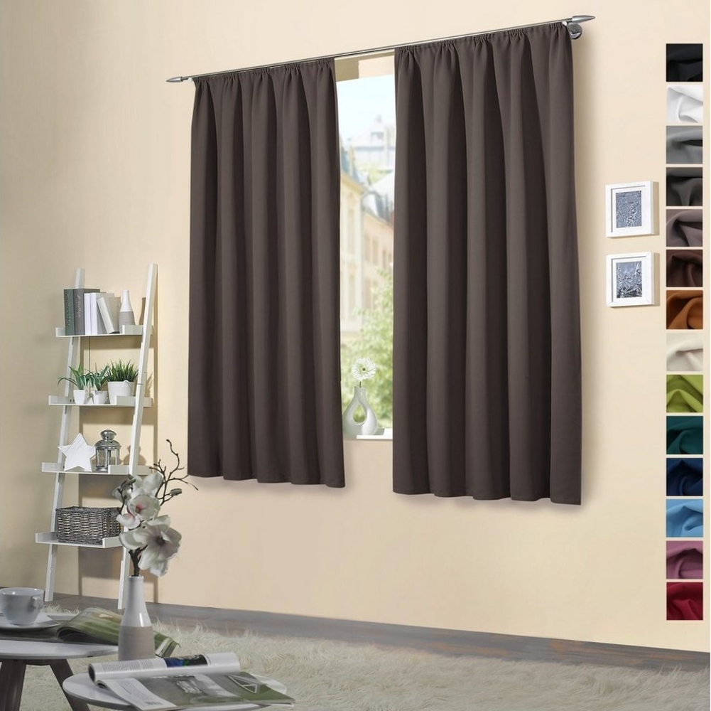 heimtexland Verdunkelungsvorhang Verdunklungsgardinen Thermo Vorhänge blickdicht (2 St), Kräuselband, verdunkelnd, Verdunklungsstoff, Sonnenschutz Verdunkelung Kälteisolierung Schalldämmung Bild 1