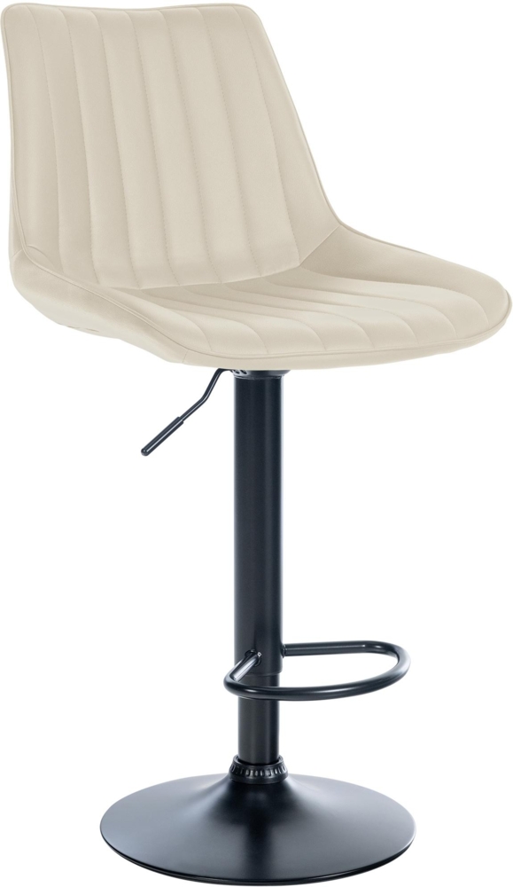 DELUKE® Barhocker RIO - Creme, Kunstleder, Schwarz Barhocker mit Lehne Barstuhl Tresenhocker Tresenstuhl Kneipenhocker Kneipenstuhl Bild 1