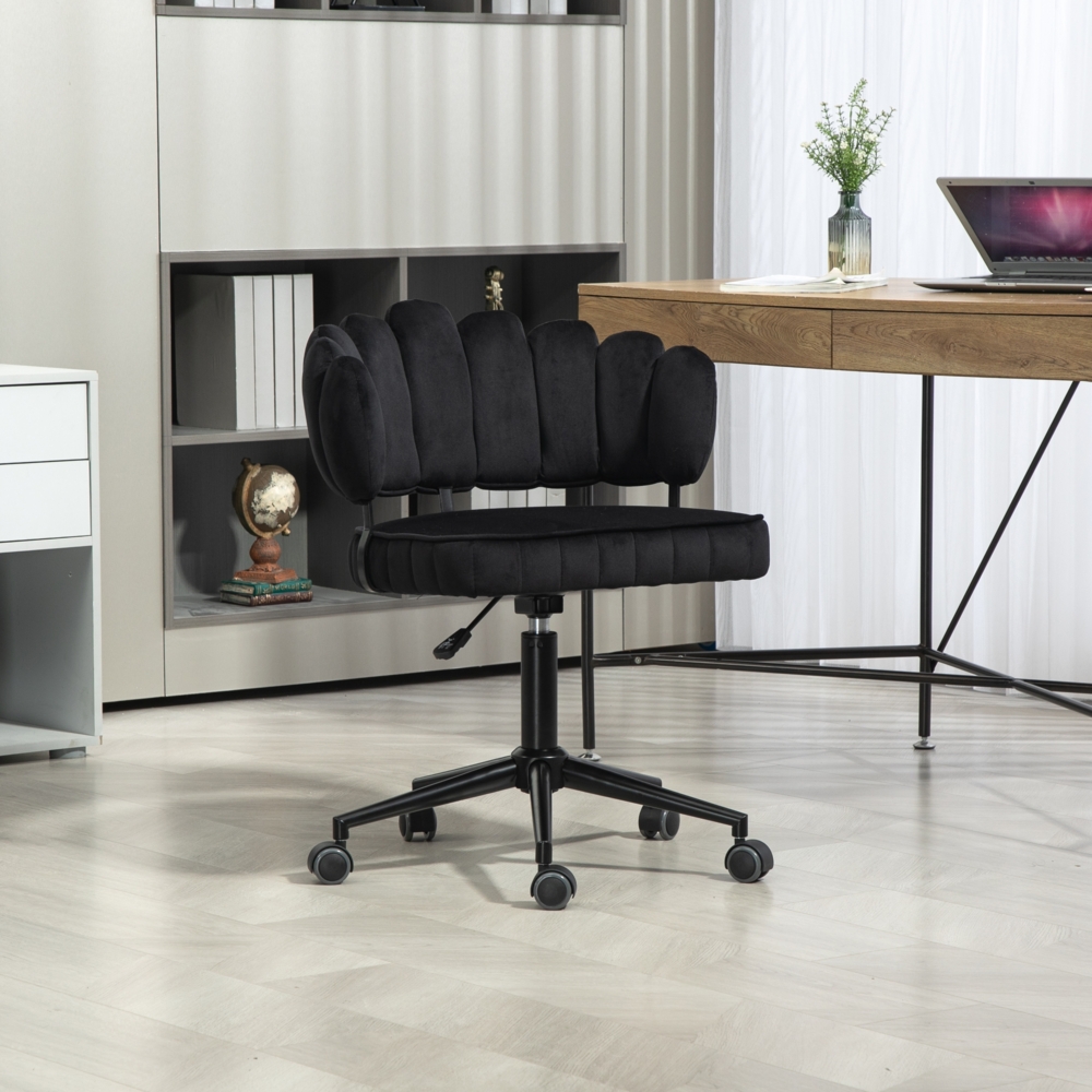 LVHOM Homeoffice Stuhl, 360° drehbar, Schreibtischstuhl, Wohnzimmerstuhl aus Samt, höhenverstellbar, für Arbeitszimmer, Schlafzimmer Bild 1