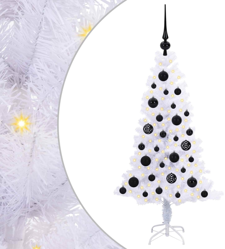 vidaXL Künstlicher Weihnachtsbaum Weiß 120 cm PVC und Stahl 3426640 Bild 1