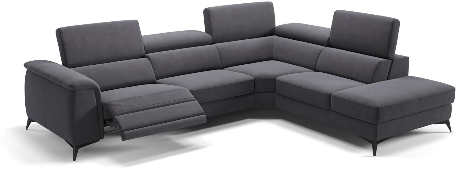 Sofanella Eckcouch LIVORNO Stoffsofa Wohnlandschaft Big Sofa in Dunkelgrau Bild 1