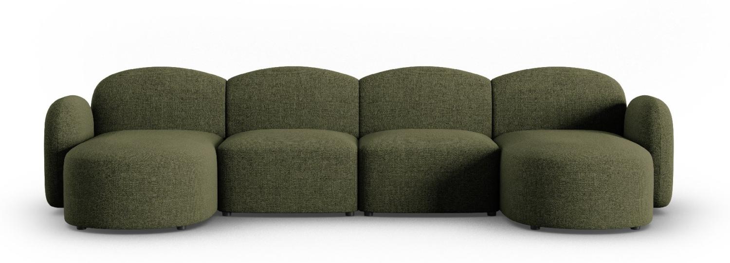 Micadoni Panorama Sofa Blair 6-Sitzer Chenille Grün Melange Bild 1