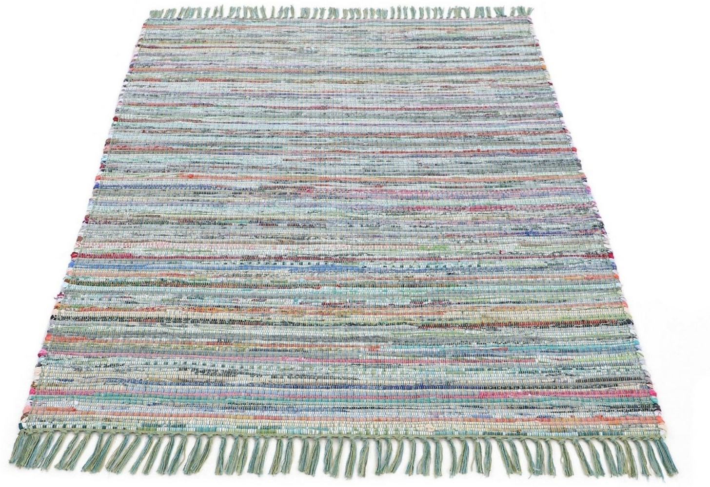 carpetfine Teppich Kelim Chindi, Wendeteppich, rechteckig, Höhe: 6 mm, handgewebt, Fleckerlteppich mit Fransen, auch vielen in Läufergrößen Bild 1