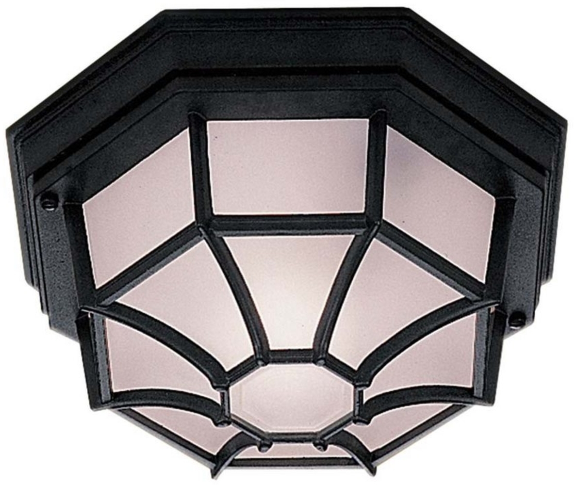 Außen Deckenleuchte, Aluminium, Glas, dimmbar, schwarz, IP44 Bild 1