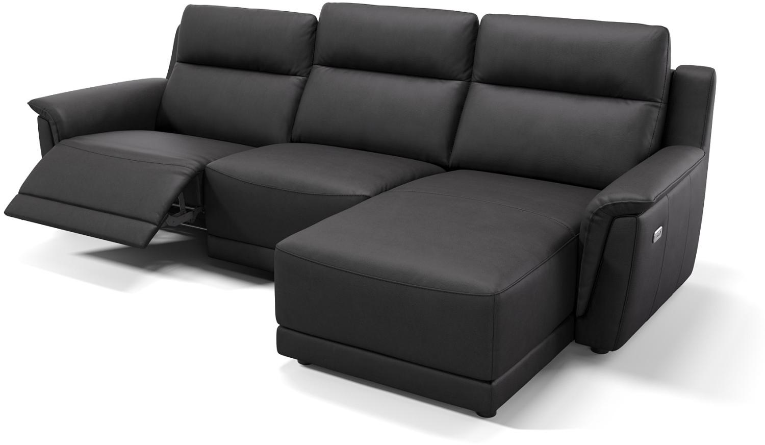 Sofanella Ecksofa MALITO Eckcouch Leder Ledersofa in Schwarz Bild 1