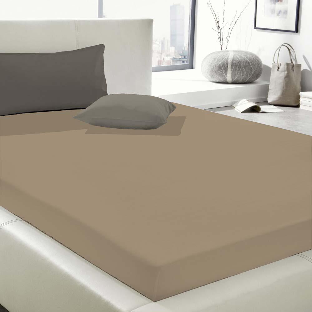 Wülfing Elastic-Jersey-Spannbetttuch in allen Farben und Größen 90x190 bis 100x200 cm macchiato Bild 1