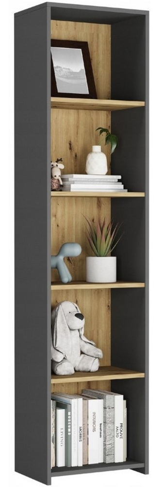 Home Collective Bücherregal mit 4 Ablagen – Stabil & Pflegeleicht, 40 x 30 x 180 cm, Anthrazit Mix Artisan Bild 1