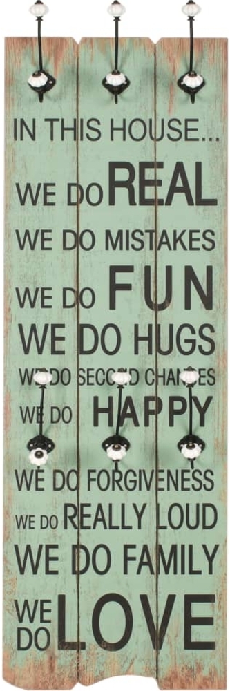 vidaXL Wandgarderobe mit 6 Haken 120x40 cm HAPPY LOVE 245855 Bild 1