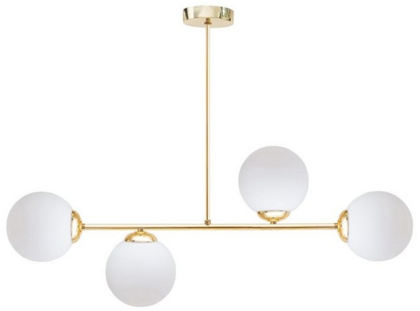 Licht-Erlebnisse Deckenleuchte DEKUT, ohne Leuchtmittel, Glas Metall in Gold Weiß E27 4-flammig Kugelschirm Modern Bild 1