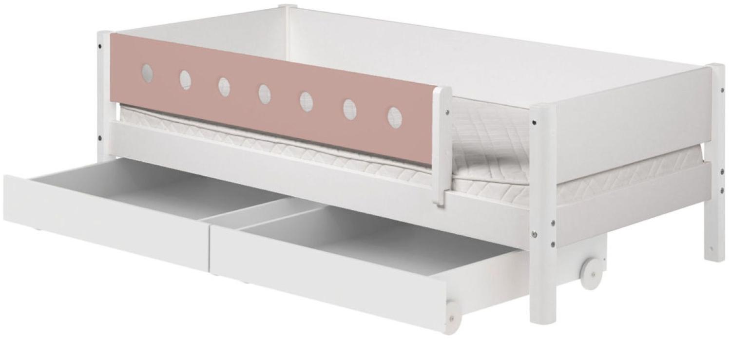 Flexa White Einzelb. Schübe 90x190 Light Rose Pfosten weiß Bild 1
