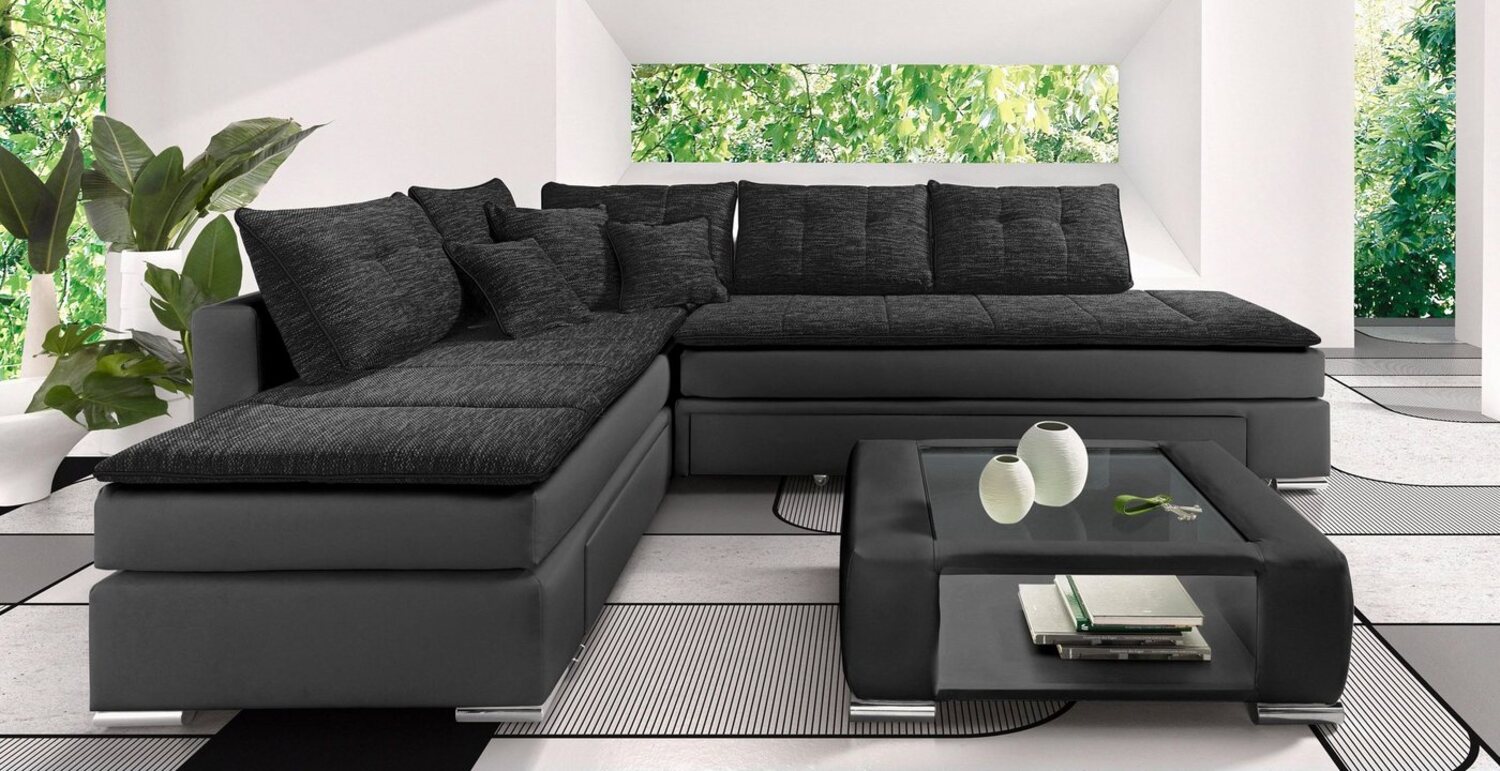 INOSIGN Ecksofa Night & Day L-Form mit Dauer-Schlaffunktion ohne Armlehnen, mit Boxspring-Bettfunktion 180x200 cm und Bettkasten, Dauerschläfer! Bild 1