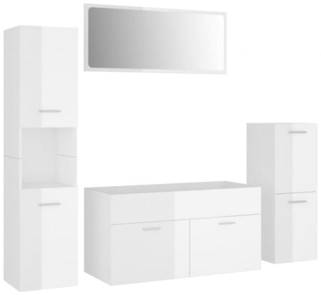 vidaXL Badmöbel-Set Hochglanz-Weiß Holzwerkstoff 3070934 Bild 1