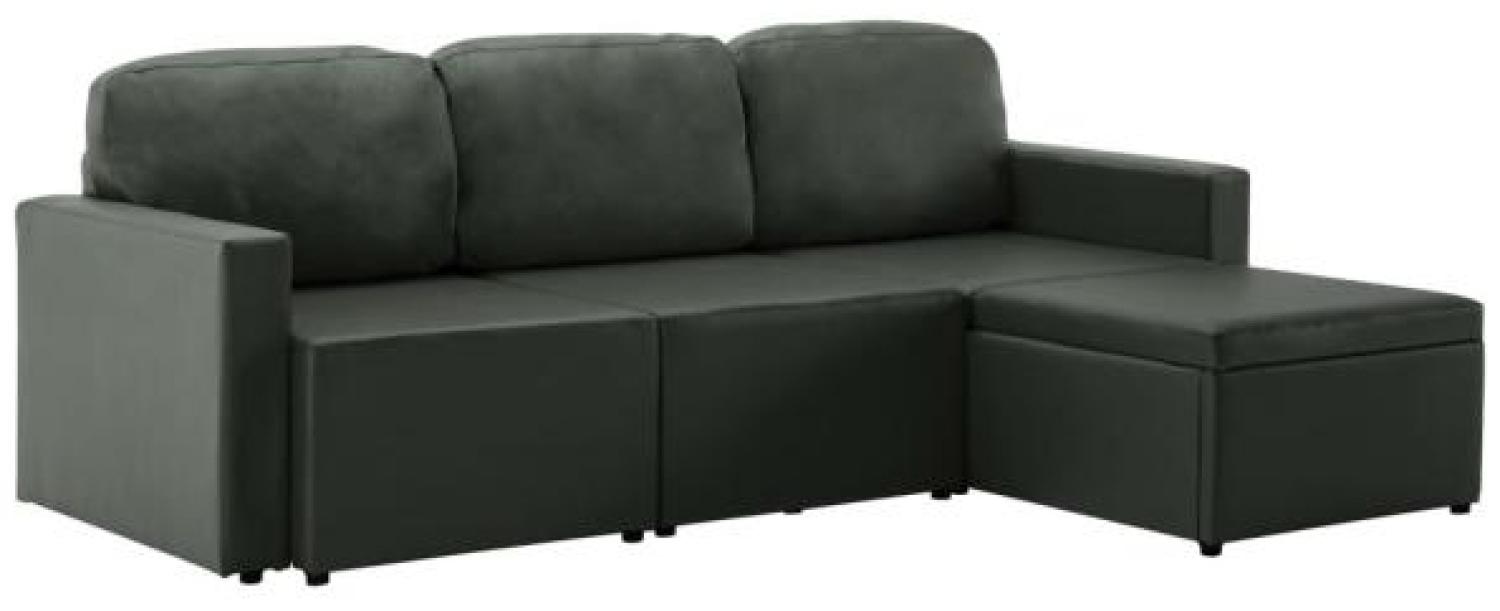 vidaXL Modulares 3-Sitzer Schlafsofa Grau Kunstleder 288795 Bild 1