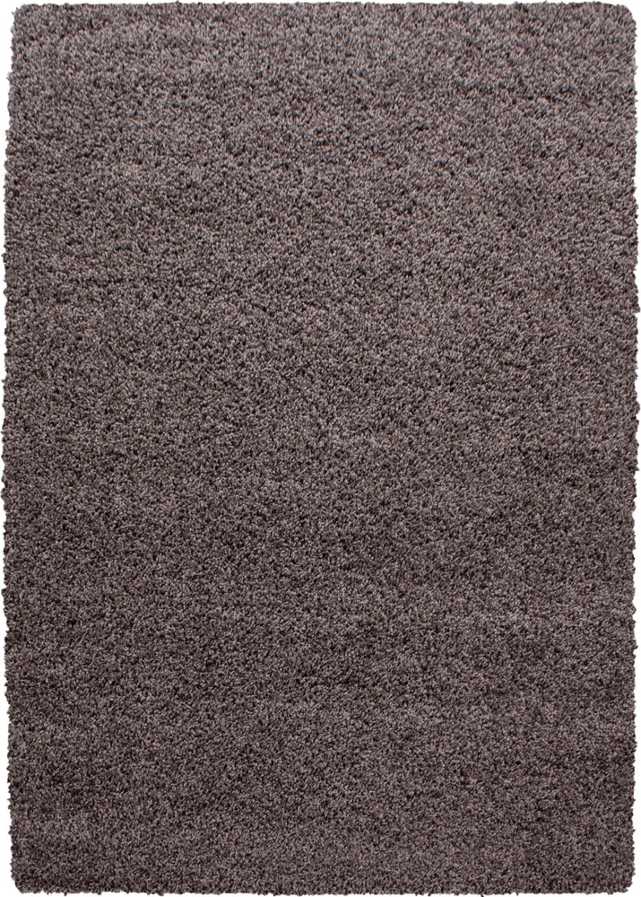 Hochflor Teppich Drago Läufer - 65x130 cm - Taupe Bild 1