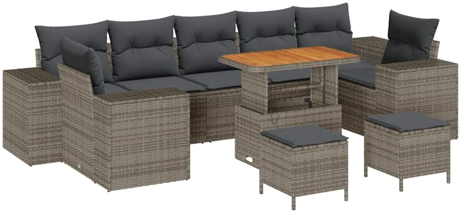vidaXL Garten-Sofa-Set 10 pcs Grau Poly-Rattan 3361993 Bild 1
