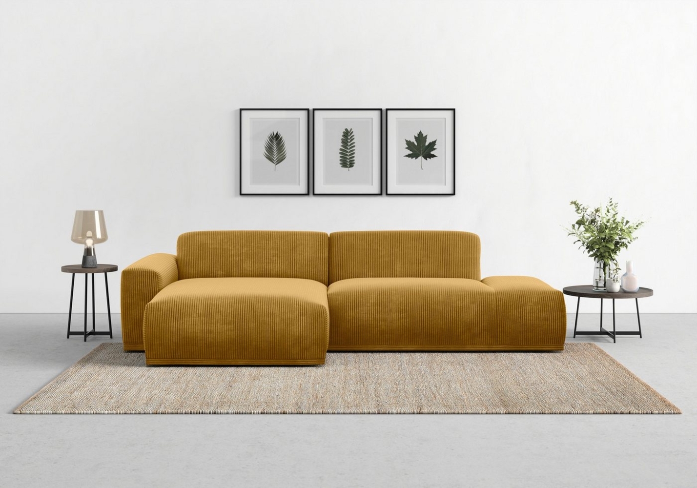 TRENDMANUFAKTUR Ecksofa Braga, mit hochwertigem Kaltschaum, L-Form, in Cord erhältlich, 2 Teile, modernes Sofa, Couch mit hohem Sitzkomfort, 275/72/160 cm (B/H/T) Bild 1