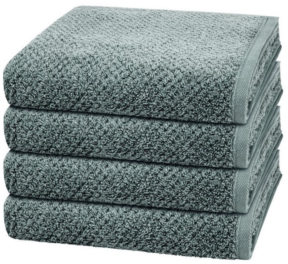 Cawö Pure 4 tlg. Frottier-Set - 4 X Handtuch (50 X 100cm) - 494 g/m2 - Mystic green Bild 1