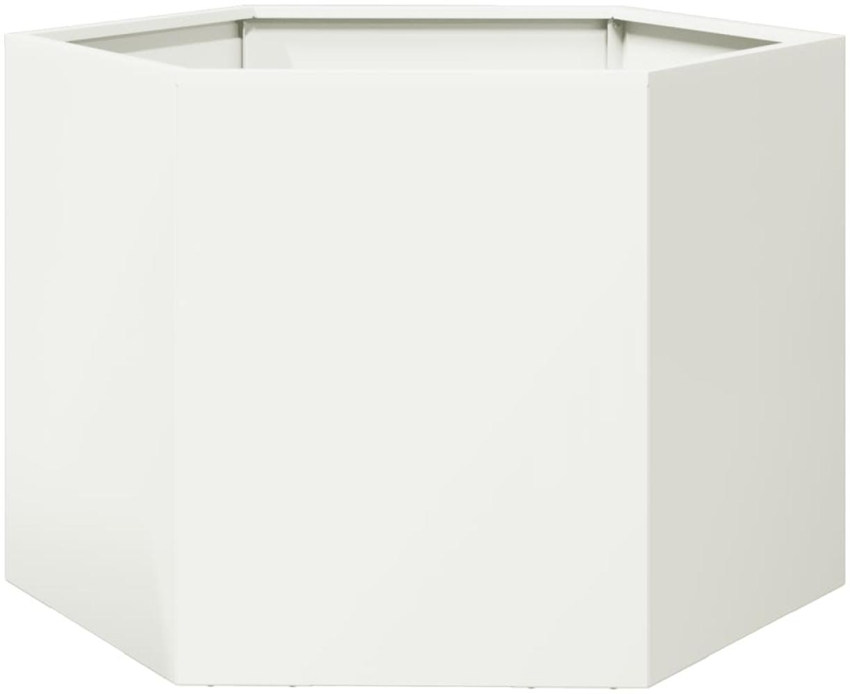 vidaXL Pflanzkübel Weiß Sechseckig 69x60x45 Stahl 851123 Bild 1