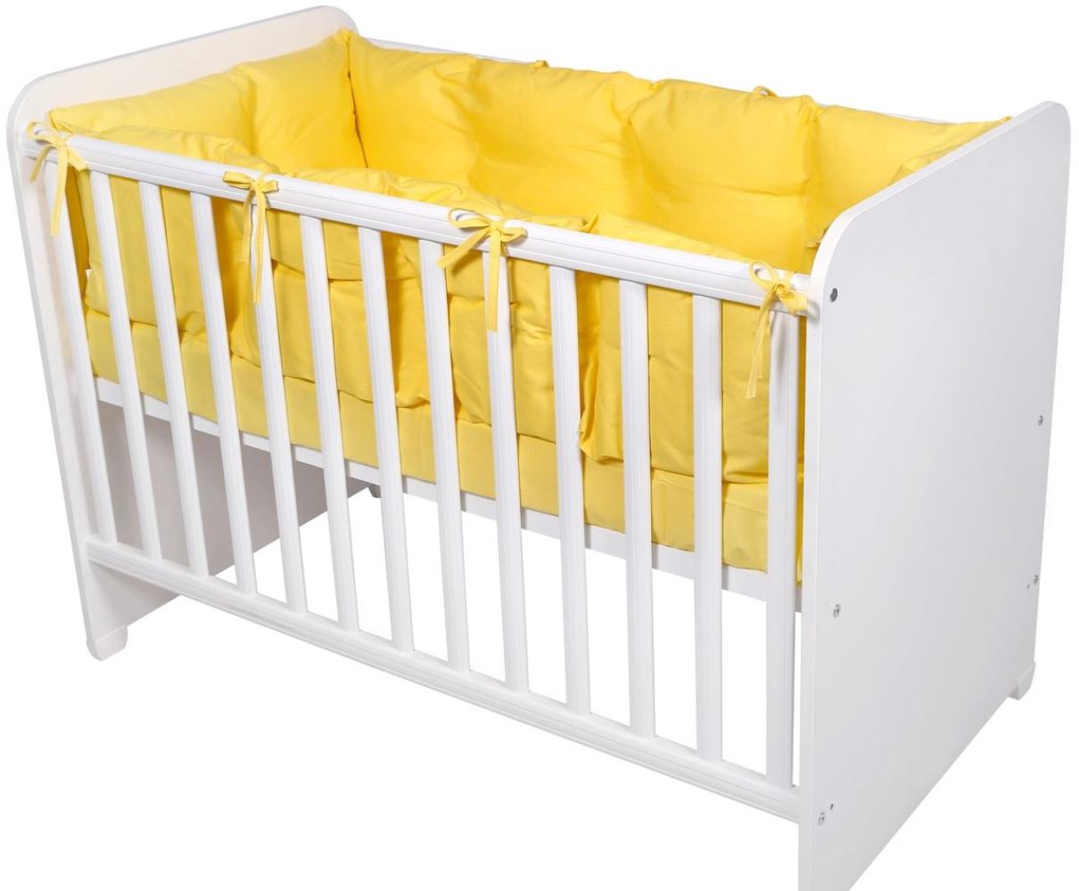 Lorelli Babybett-Nestchen 4-teilig rundum, Babybett 120 x 60 cm, 100% Baumwolle gelb Bild 1