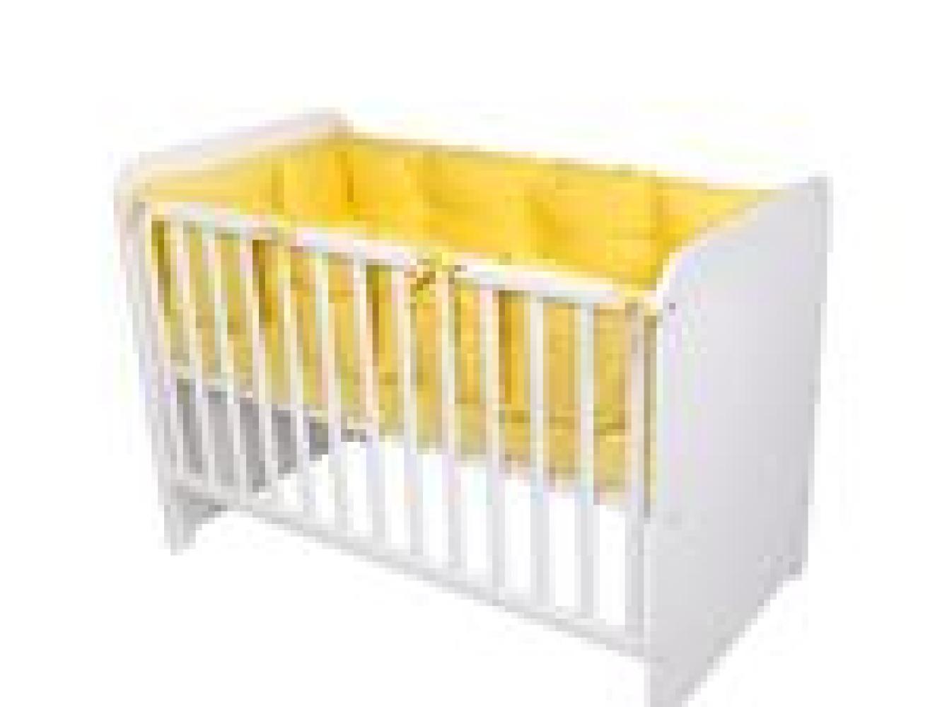 Lorelli Babybett-Nestchen 4-teilig rundum, Babybett 120 x 60 cm, 100% Baumwolle gelb Bild 1