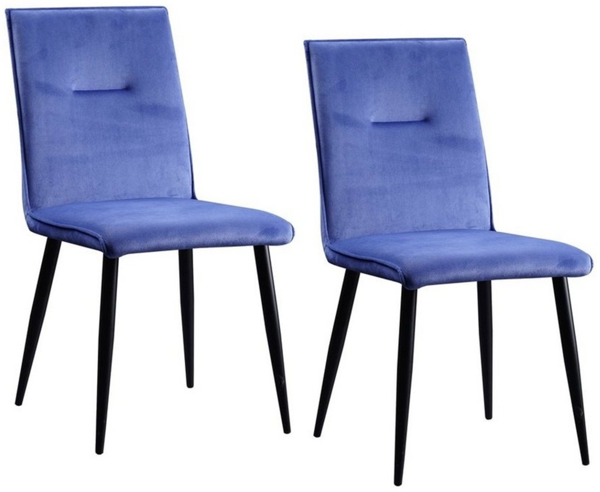 HTI-Living Esszimmerstuhl Stuhl Salinas Velvet Blau (Set, 2 St), Esszimmerstuhl Samt Bild 1