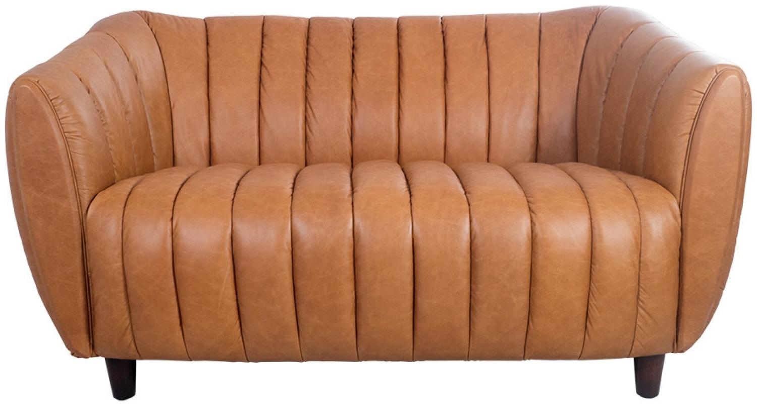 Clubsofa Juniper 2-Sitzer gerippt Vintage Leder "Columbia-Brown" Bild 1