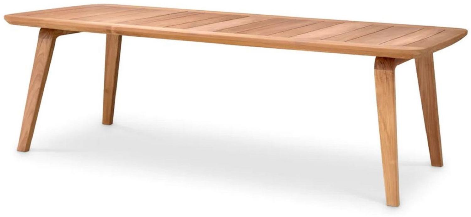 Casa Padrino Luxus Garten Esstisch Naturfarben 245 x 110 x H. 76 cm - Rechteckiger Teakholz Gartentisch - Esszimmer Möbel - Garten Möbel - Luxus Möbel - Luxus Qualität Bild 1