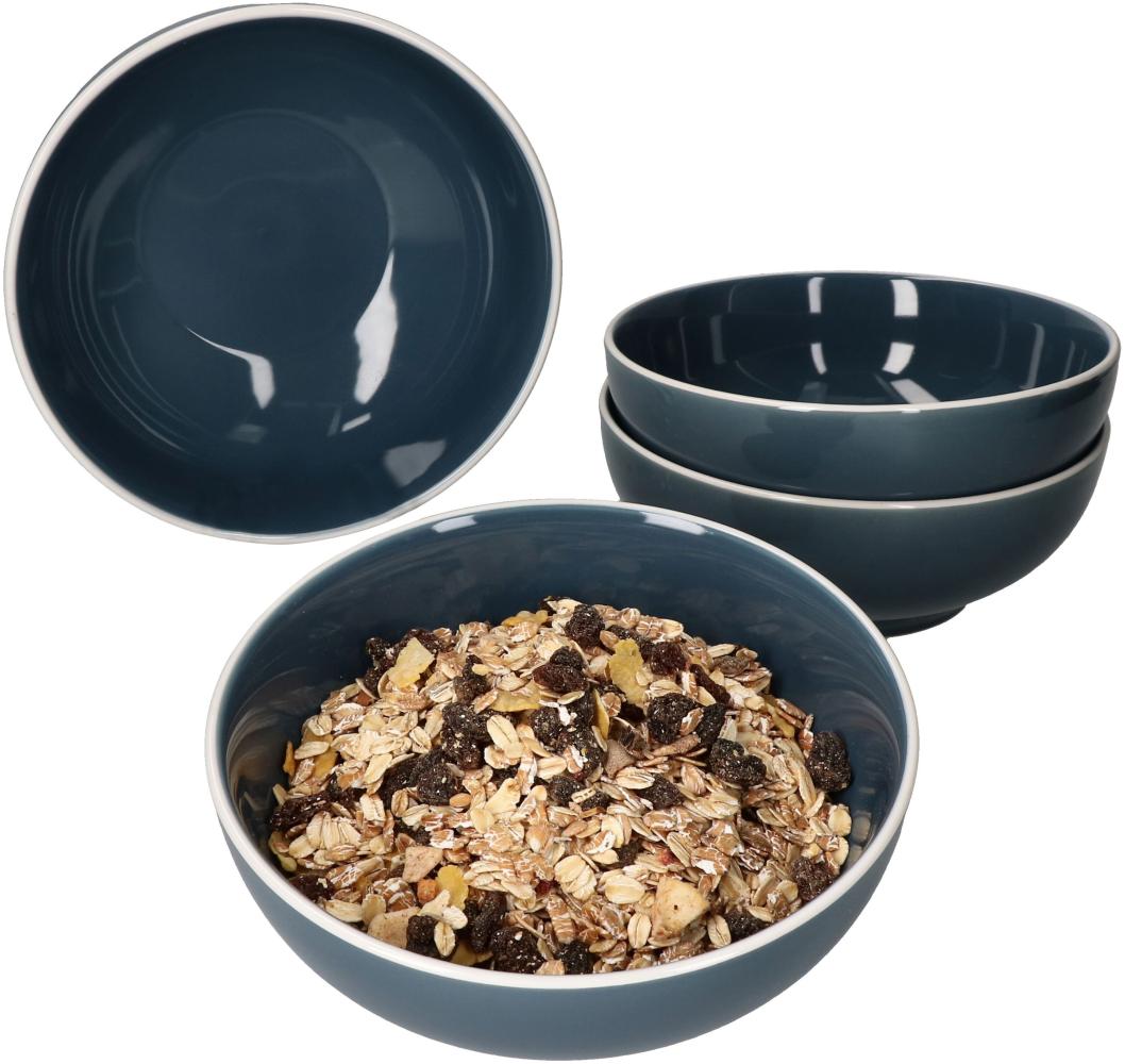 4er Set Linus blau Bowl-Schalen 700ml Müsli Salat Dessertschüssel skandinavisch Bild 1