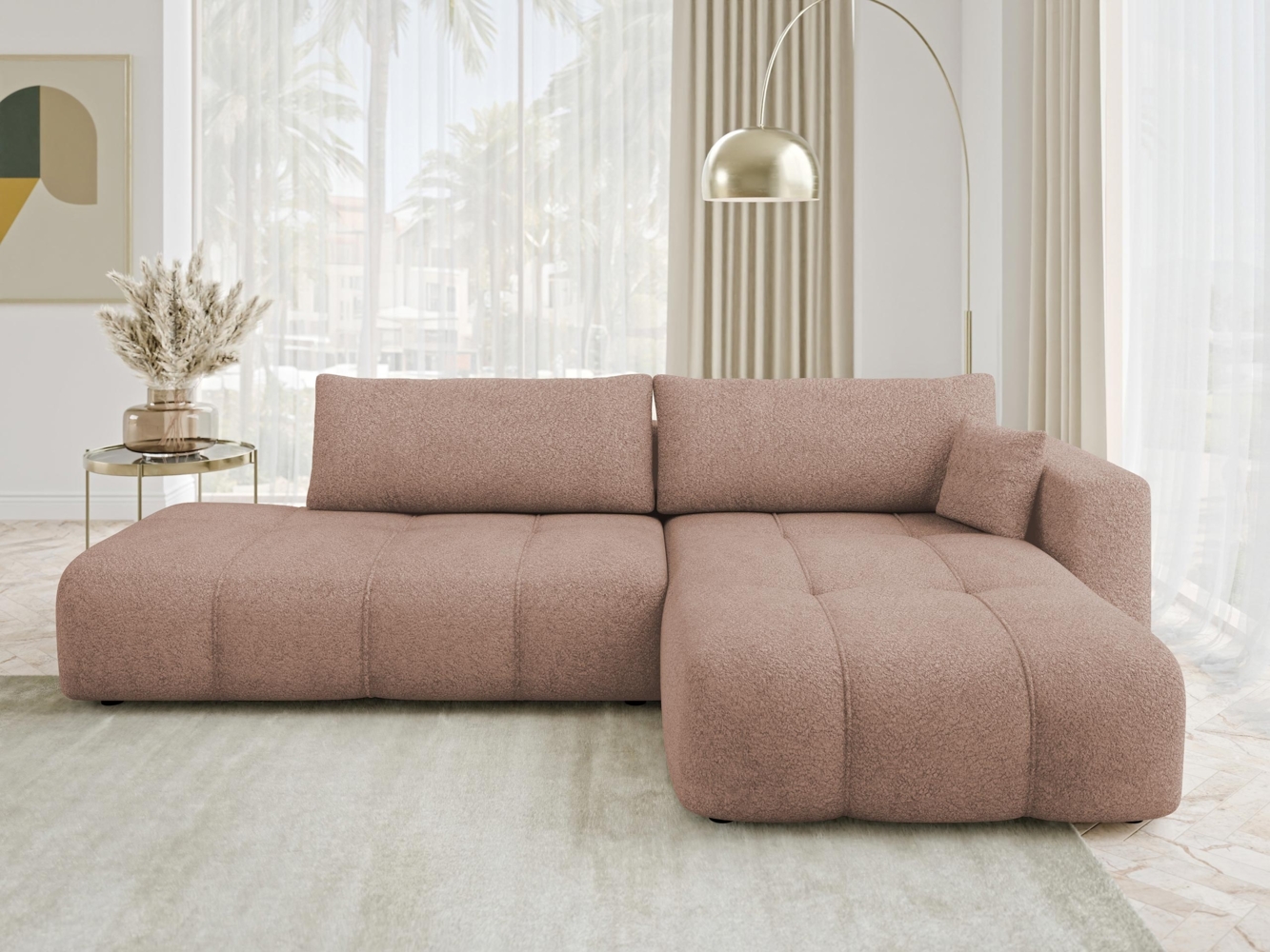 Ecksofa Furyn O Boucle (Farbe: Coral 45, Seite: Rechts) Bild 1