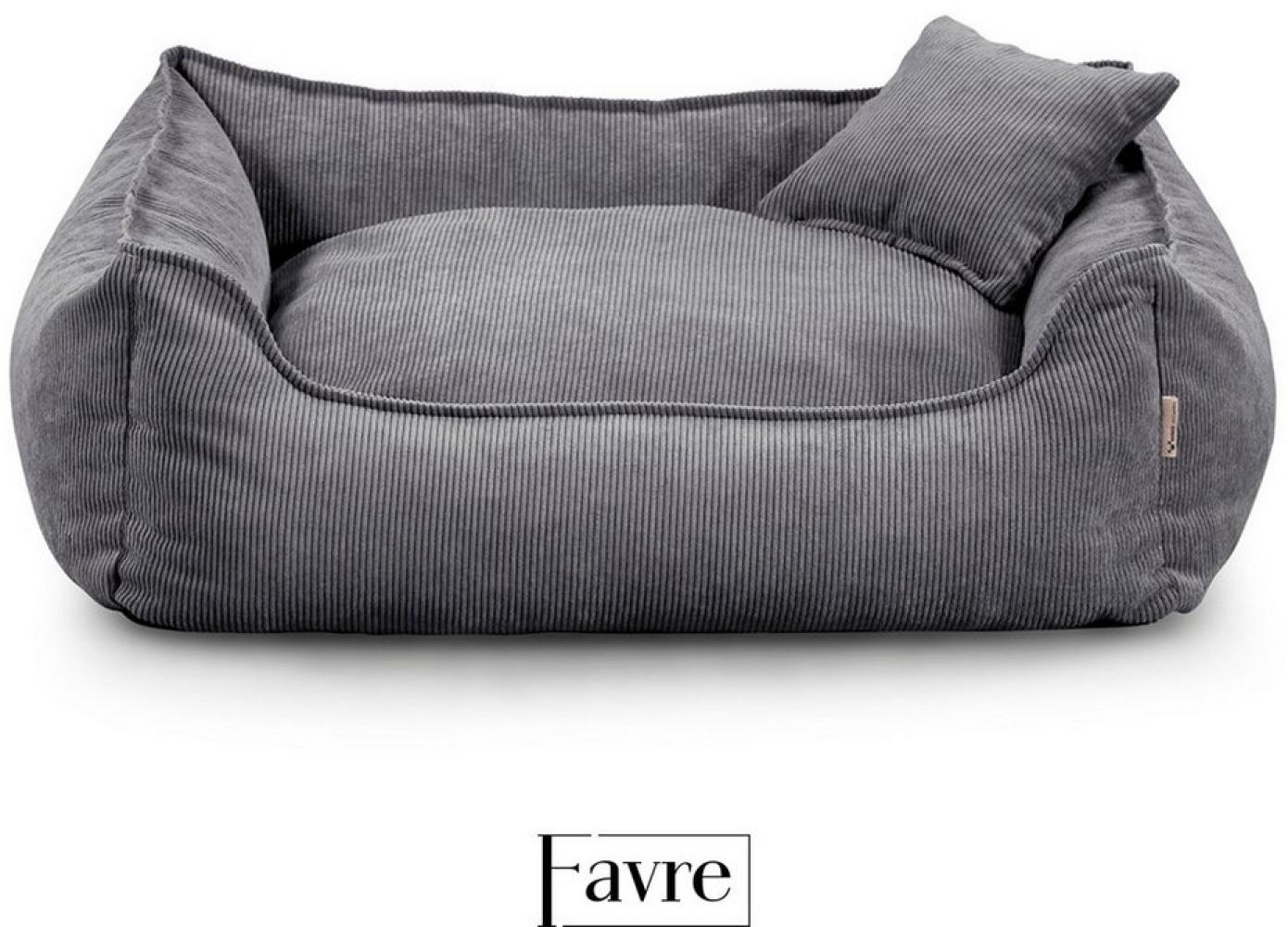 FAVRE Tierbett Hundebett Lucky mit abnehmbarem, waschbarem Cord-Bezug, 100% Polyester, verschiedene Größen, Gratis Kopfkissen Bild 1