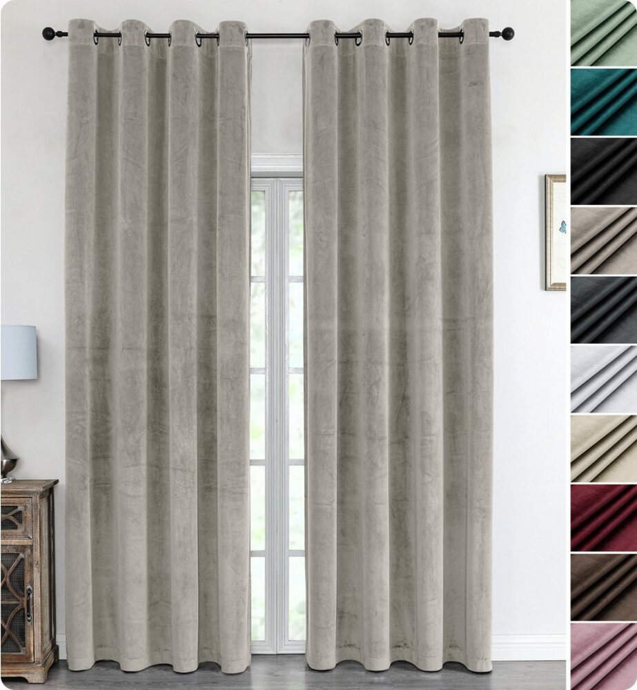 Beautex Verdunkelungsvorhang Samt Vorhang Ösen Gardine Velvet blickdicht abdunkelnd, Ösen (1 St), abdunkelnd Bild 1
