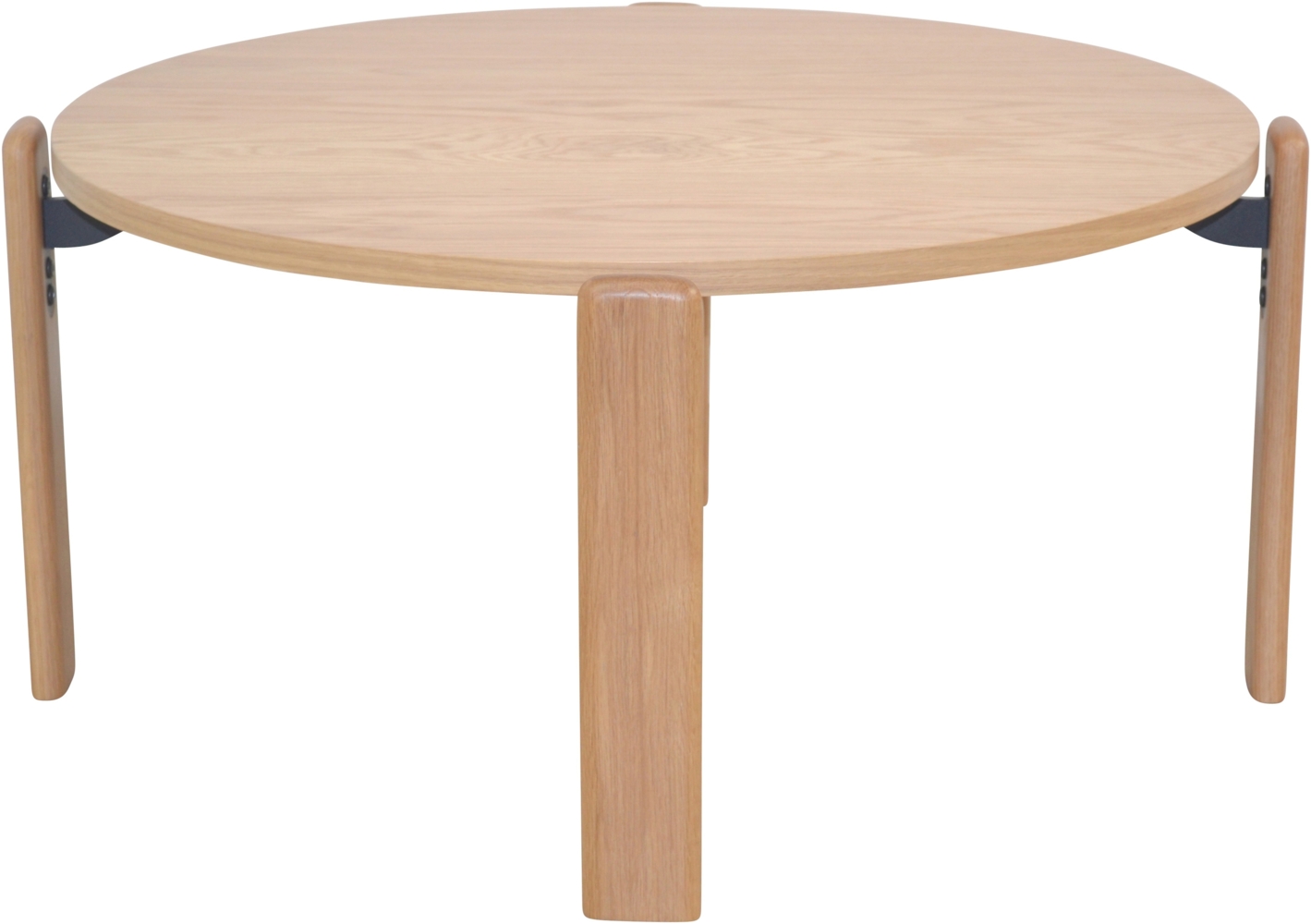 Klassicher Couchtisch mit Massivholz Beinen, rund, Eiche Bild 1