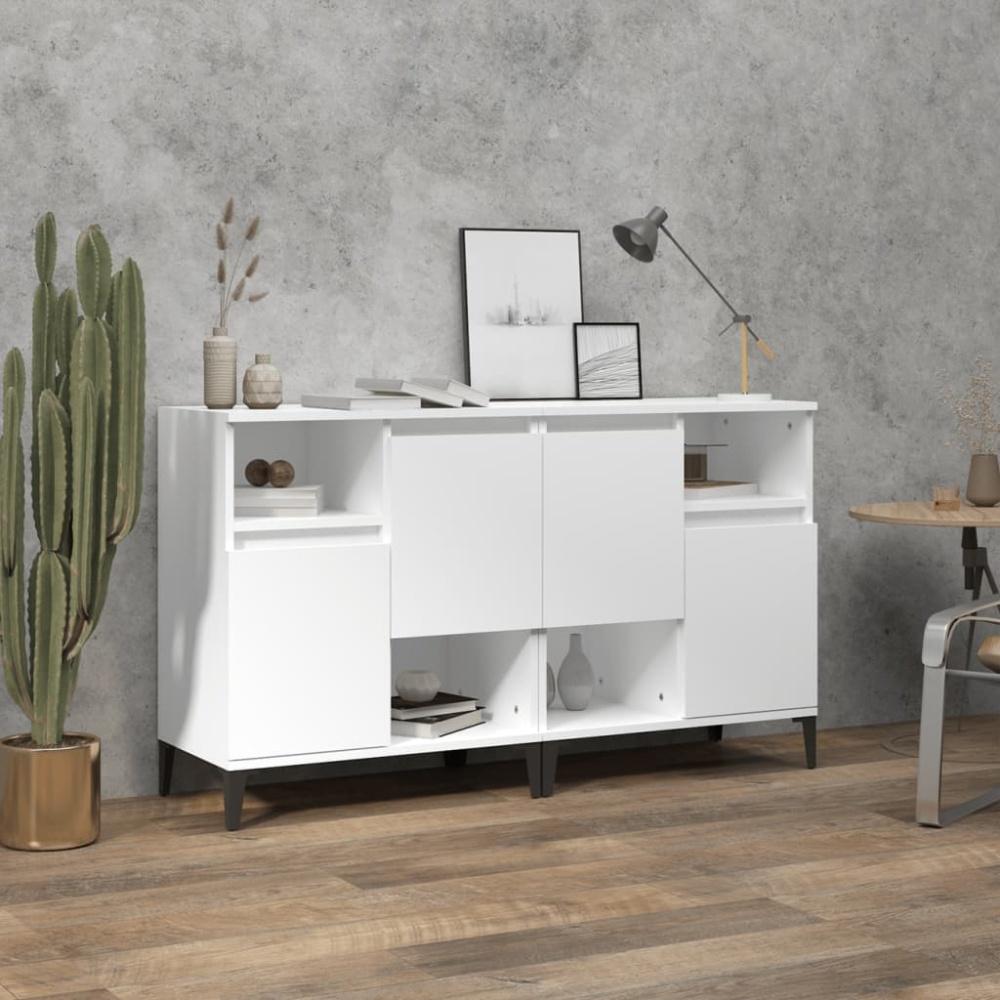 vidaXL Sideboards 2 Stk. Weiß 60x35x70 cm Holzwerkstoff 3185727 Bild 1