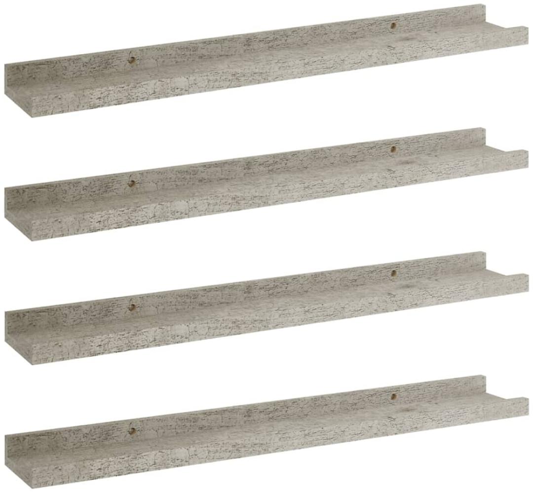 vidaXL Wandregale 4 Stk. Betongrau 60x9x3 cm 326705 Bild 1