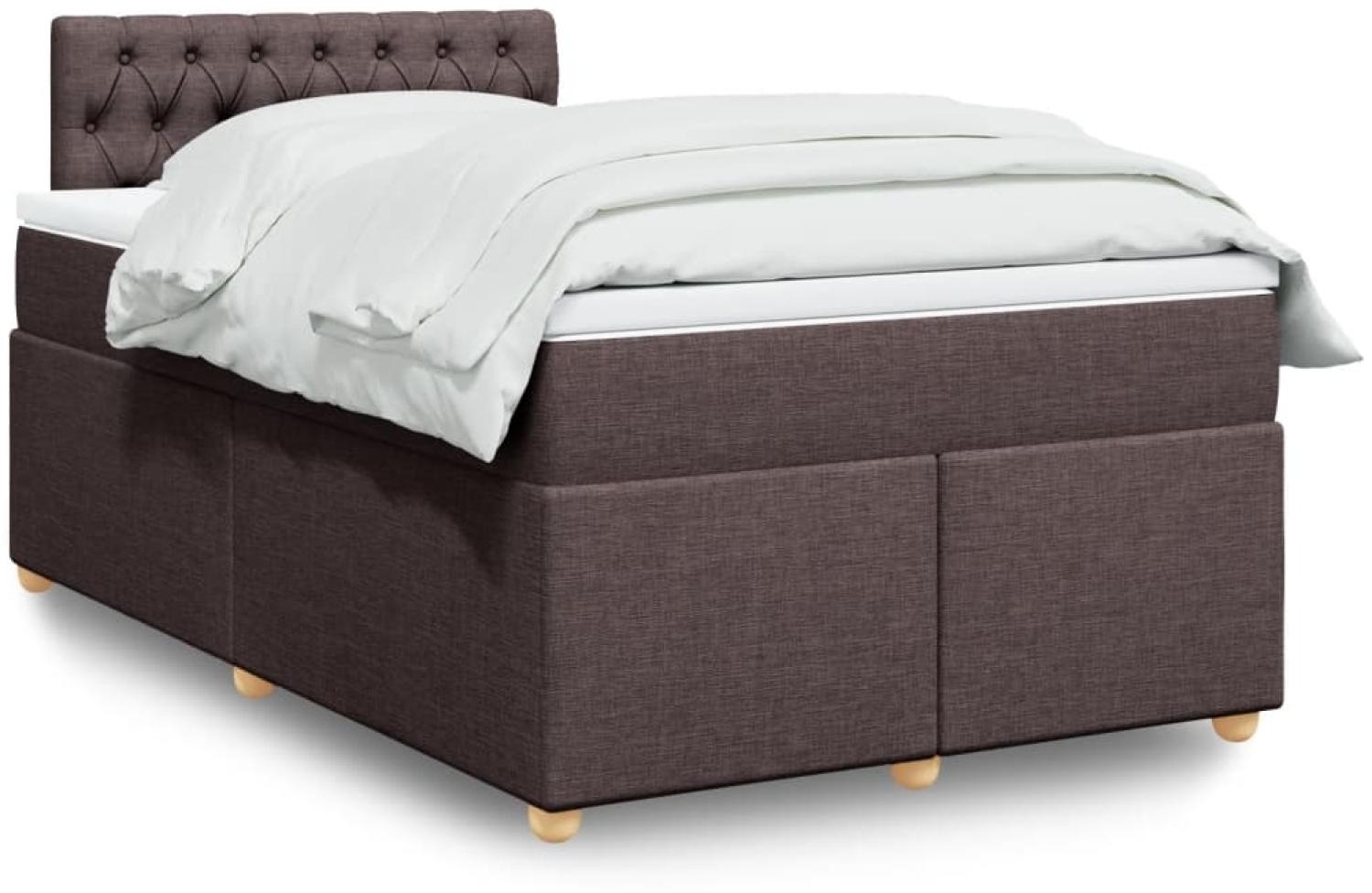 vidaXL Boxspringbett mit Matratze Dunkelbraun 120x200 cm Stoff 3288957 Bild 1