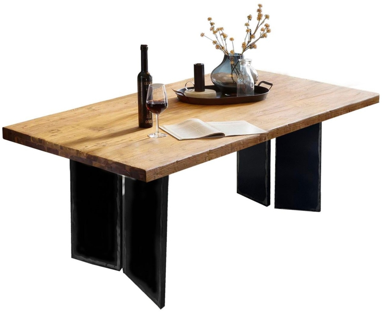 Esstisch TOPS & TABLES 100 x 240 x 77 cm Teak Metall Natur Schwarz Bild 1