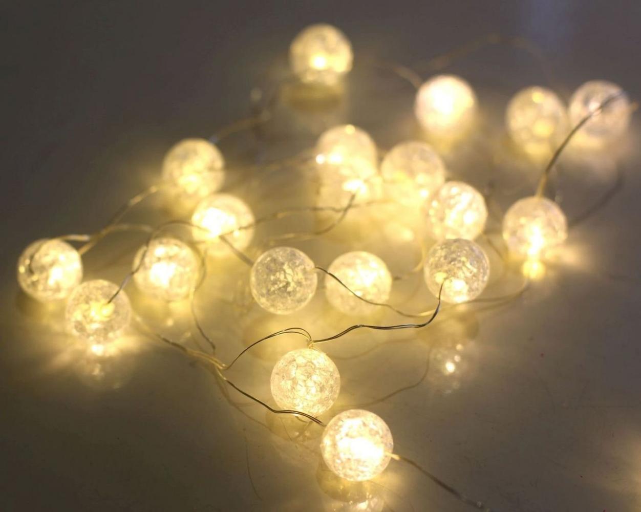 GLOBO Lichterkette Indoor mit Kugeln LED Schalter Wohnzimmer Draht Deko 29954-20 Bild 1