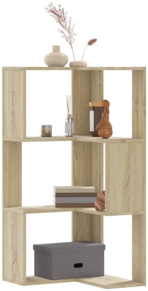 vidaXL Eck-Bücherregal 3 Böden Sonoma-Eiche 50x50x102 cm Holzwerkstoff Bild 1